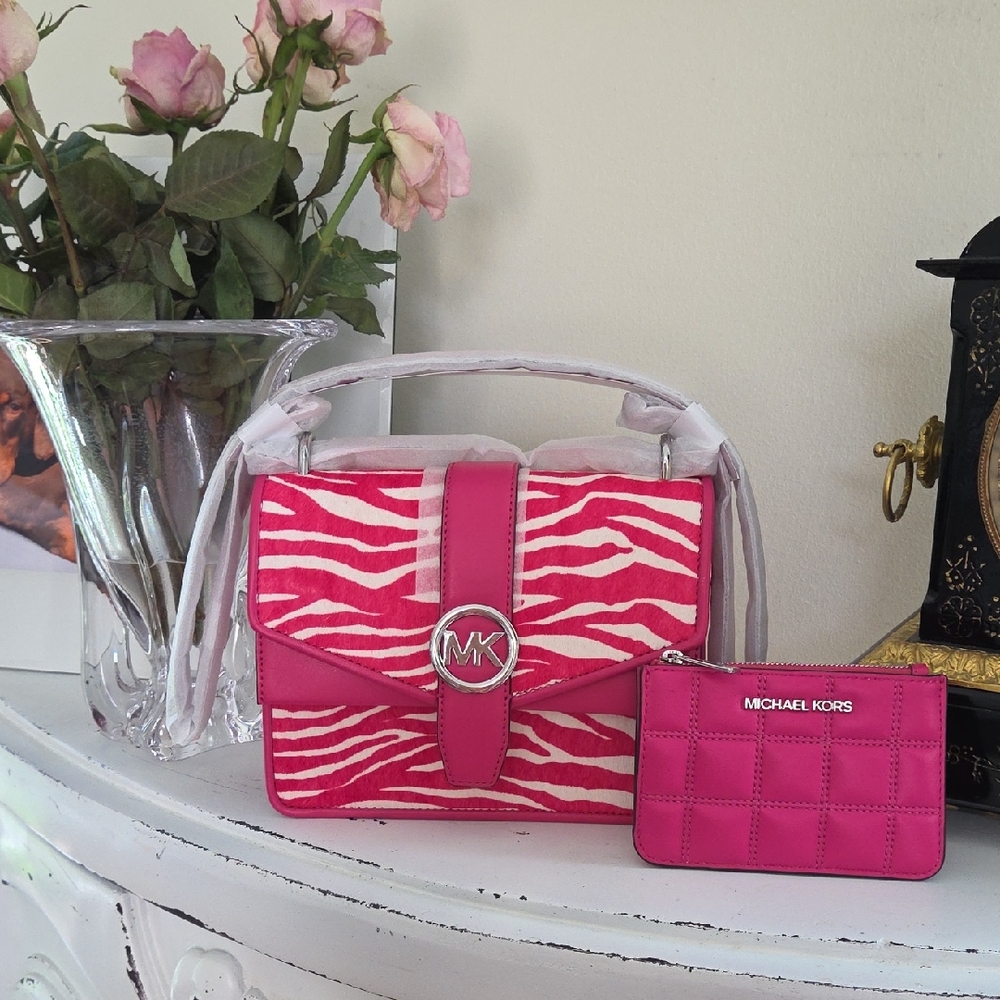 Michael Kors Pink Greenwich Dragonfruit Cossbody NWT Free Matching Wallet